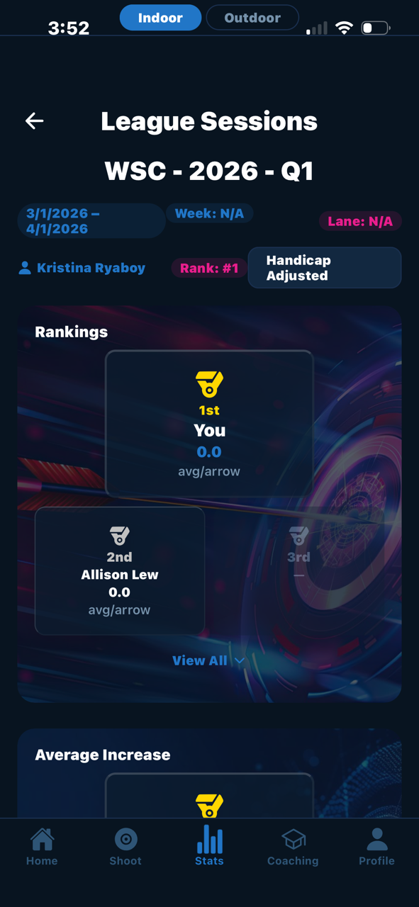 League Dashboard showing active leagues, standings, and management options