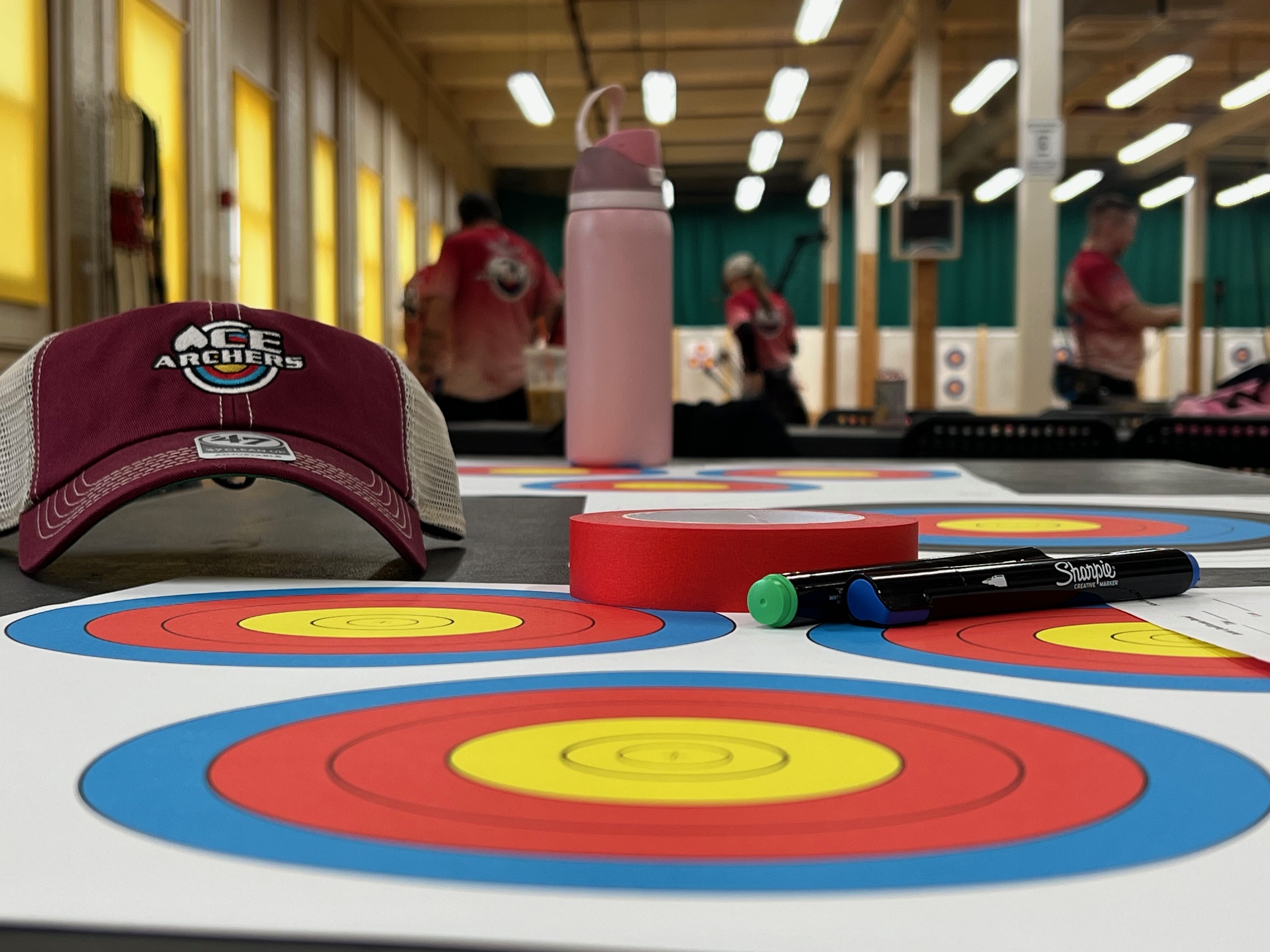 Archery targets and equipment at range
