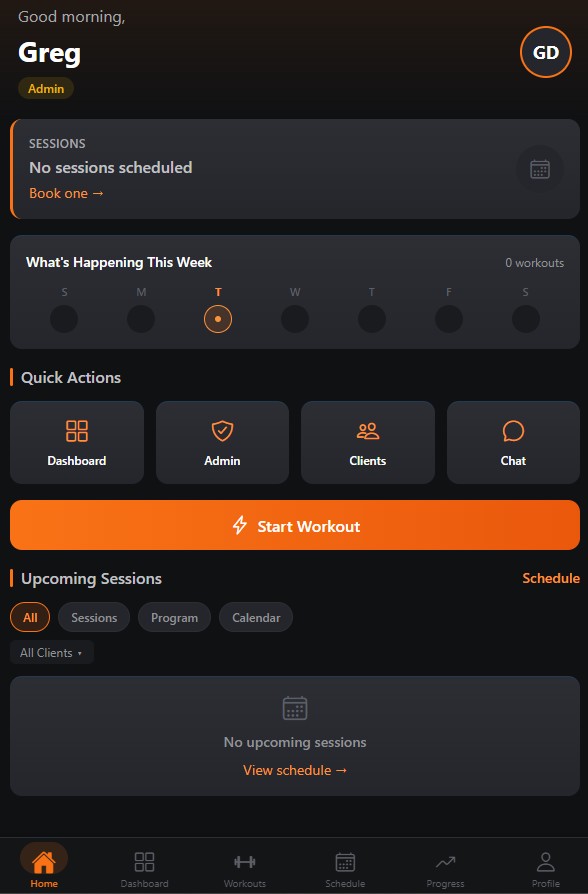 Hi-fi prototype — Home screen