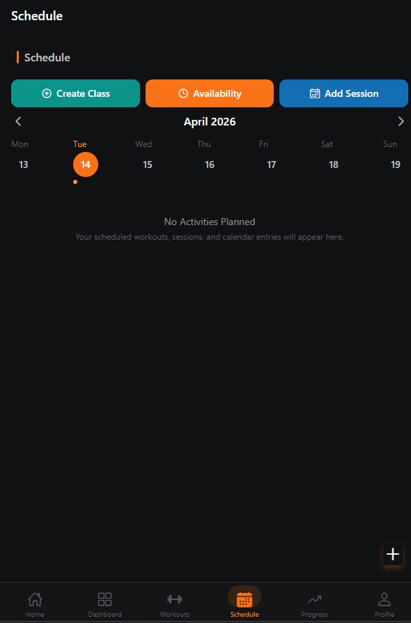 Hi-fi prototype — Schedule screen